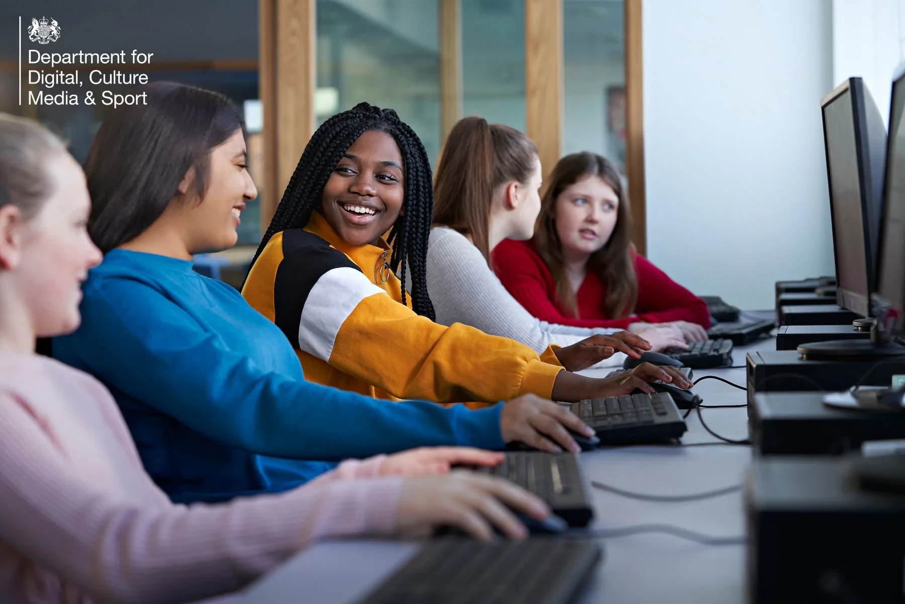 DCMS cyber security campaign photography at a school