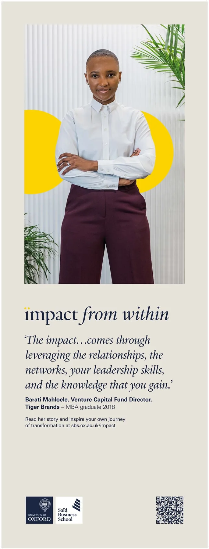 Oxford Saïd 'Impact from Within' alumna Barati Mahloele of Tiger Brands, Johannesburg