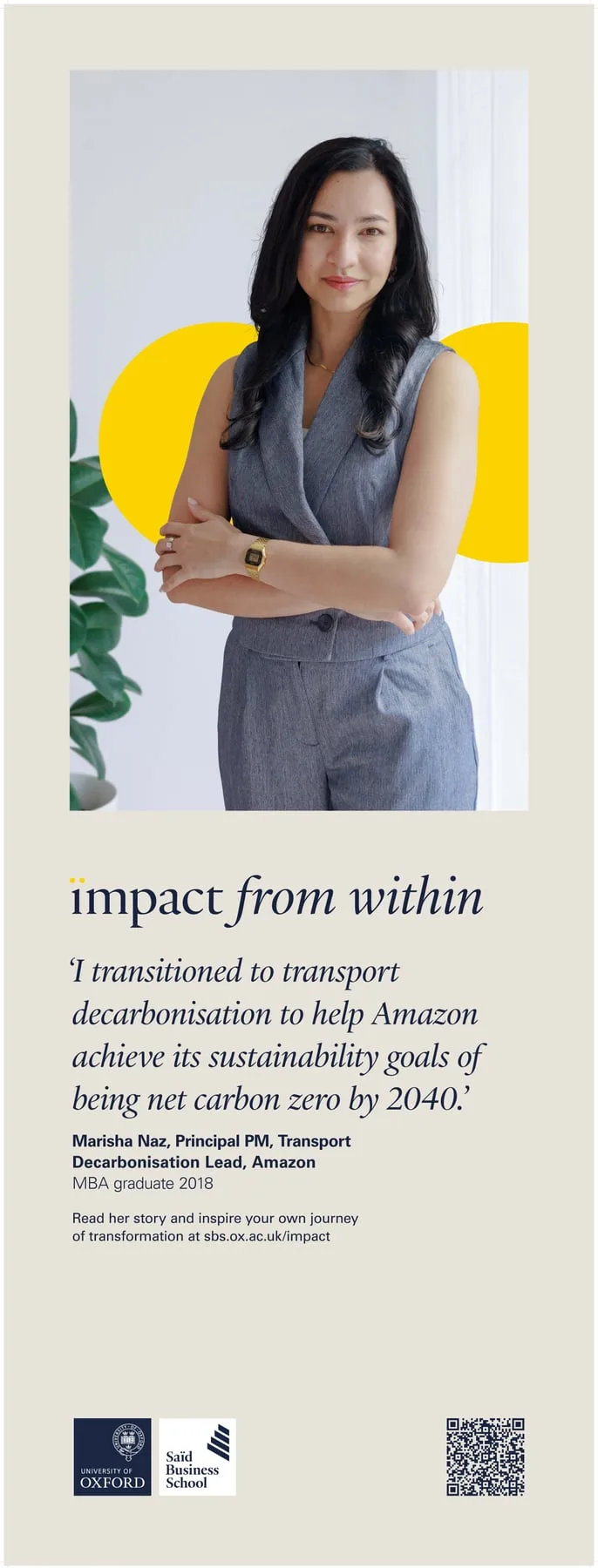 Marisha Naz of Amazon, Brussels — Oxford Saïd alumni campaign