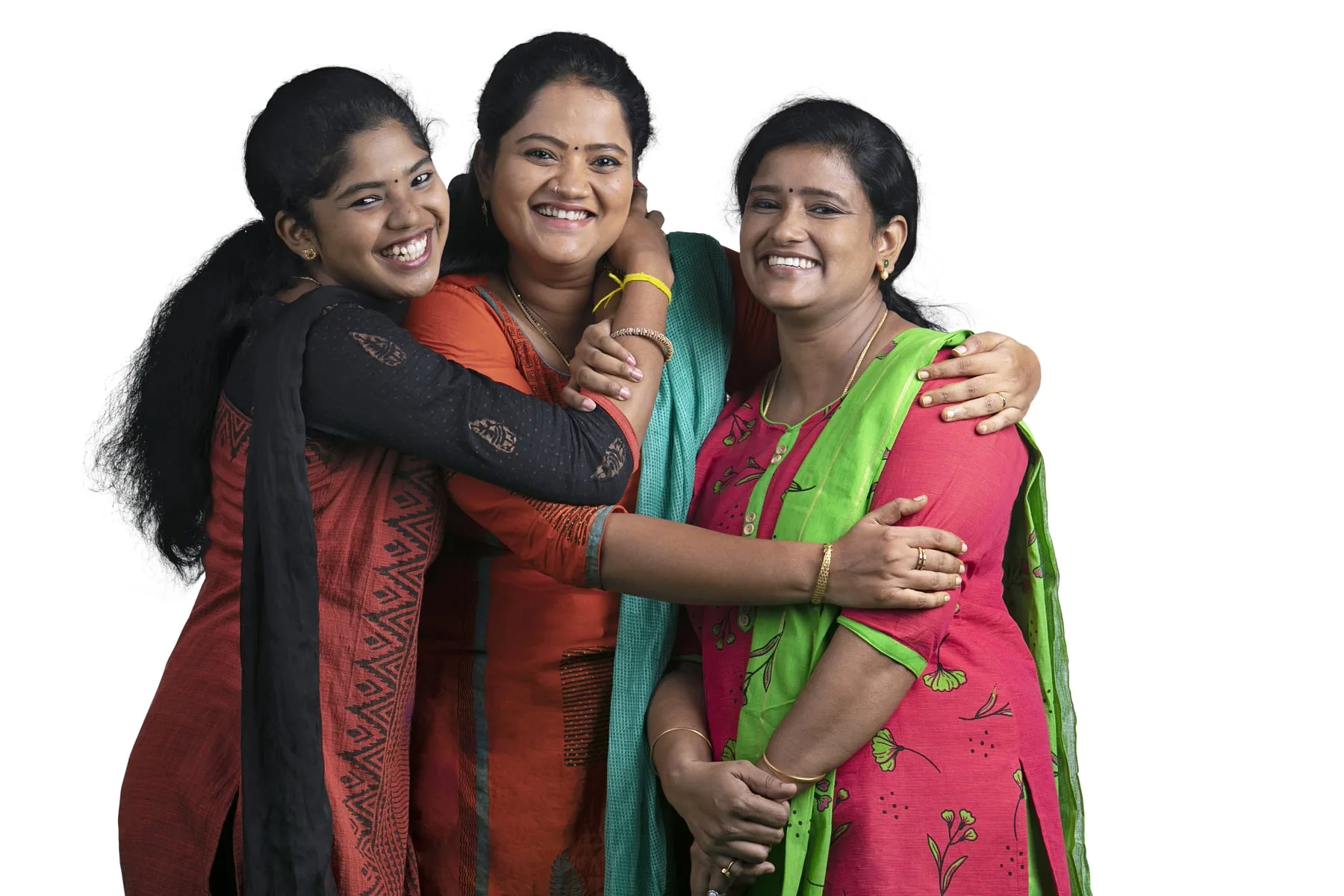 Three West Pharmaceuticals colleagues embracing and laughing, India